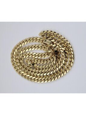 Unique 14K Karat Solid Yellow Gold Designer Cuban Link Chain Necklace - 24.25" L